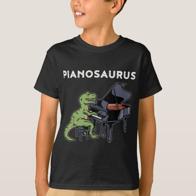 Grand Piano   Pianist Gift Dinosaur Music Piano T-Shirt (Front)