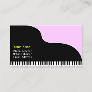 Grand Piano Pink Background Business Card