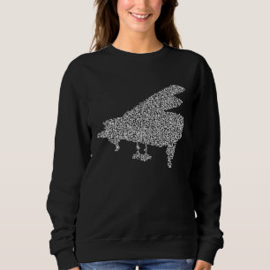 Grand Piano Silhouette Made from Music Notes  Prem Sweatshirt