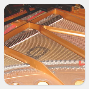 Grand Piano Soundboard Square Sticker