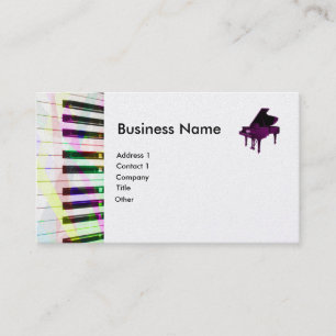 Grand Piano With Heart Keyboard Business Card
