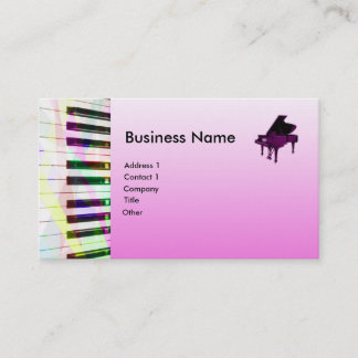 Grand Piano With Keyboard in Pink Business Card