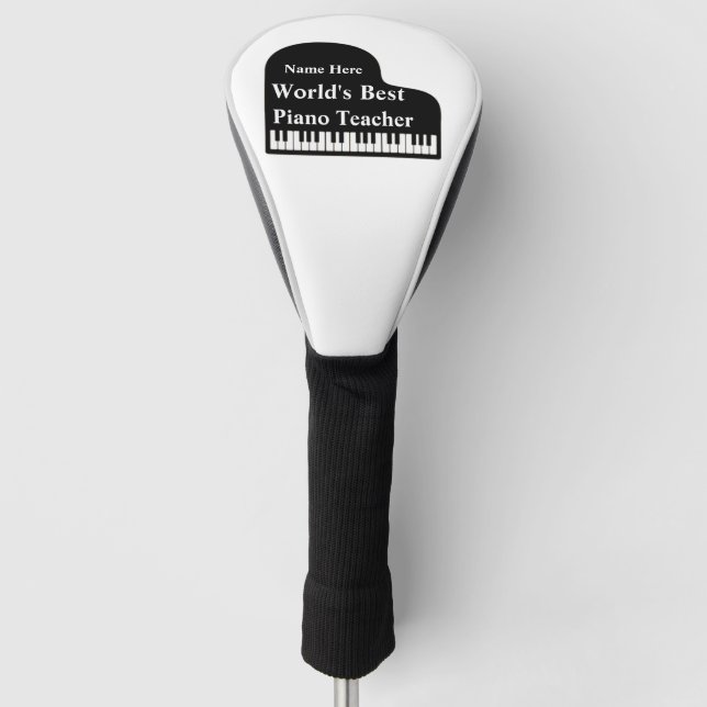 Grand Piano World's Best Piano Teacher  Golf Head Cover (Front)