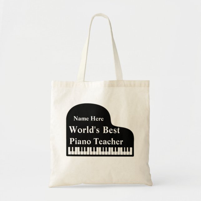 Grand Piano World's Best Piano Teacher  Tote Bag (Front)