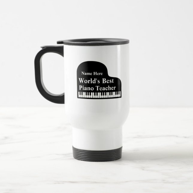Grand Piano World's Best Piano Teacher  Travel Mug (Left)