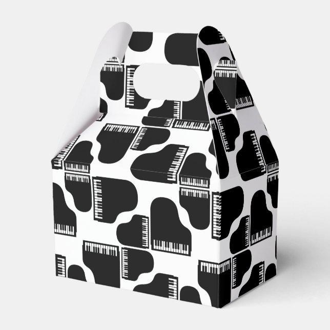 Grand Pianos Music Themed CUSTOM BACKGROUND COLOR Favour Box (Front Side)