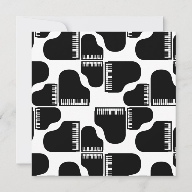 Grand Pianos Music Themed Piano Art CUSTOM COLOR Invitation (Front)