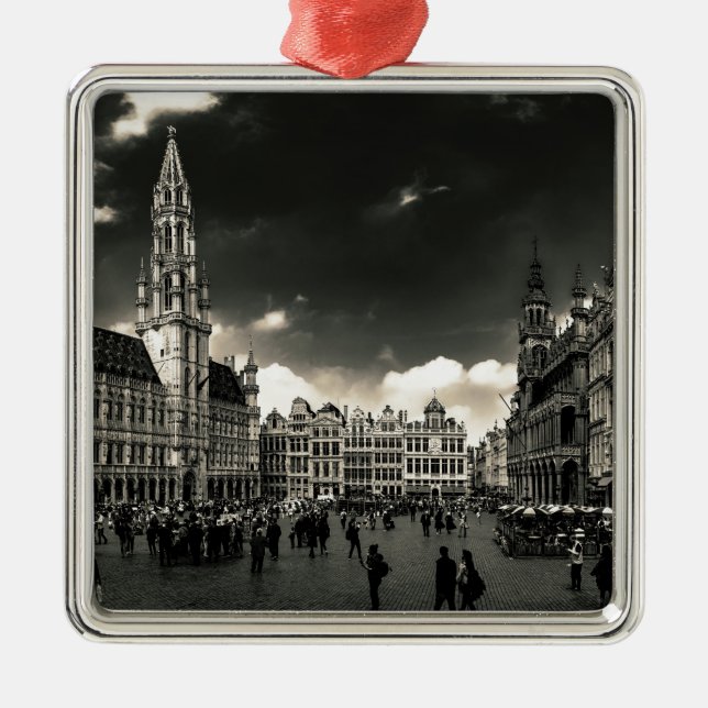 Grand-Place, Brussels, Belgium Metal Tree Decoration (Front)