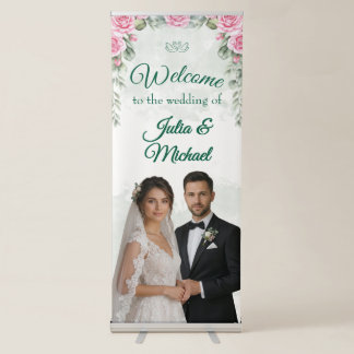 Grand Portrait & Botanical Swan Wedding Welcome Ba Retractable Banner