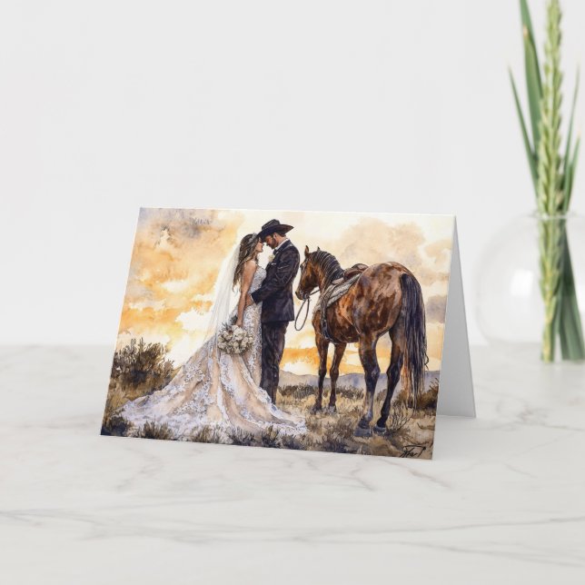 Grand Prairie & Mountain Sunset Love Blessing Card (Front)