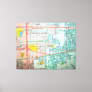 GRAND PRAIRIE, TX Vintage Map Canvas Print
