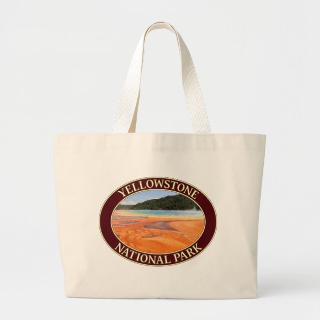 Grand Prismatic Spring at Yellowstone National Prk Large Tote Bag (Front)