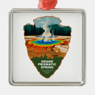 Grand Prismatic Spring Yellowstone Arrowhead Metal Tree Decoration