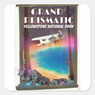 Grand Prismatic, Yellowstone National Park, USA Square Sticker