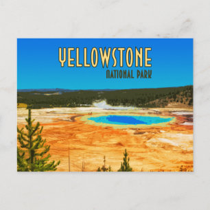Grand Prismatic Yellowstone National Park Vintage Postcard