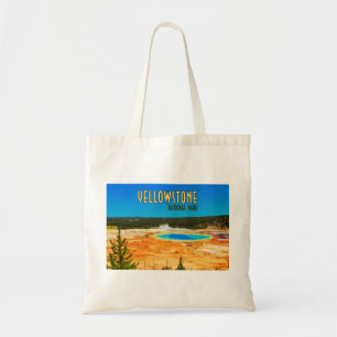 Grand Prismatic Yellowstone National Park Vintage Tote Bag