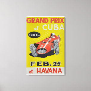 Grand Prix Cuba, Havana, vintage poster Canvas Print