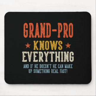 Grand-pro knows everything father's day retro mouse mat