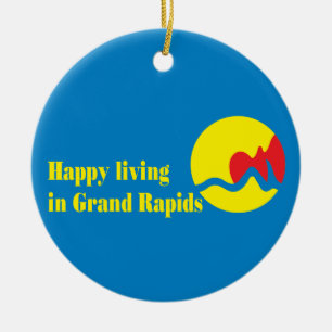 Grand Rapids city's flag Ceramic Tree Decoration