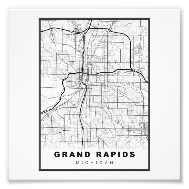 Grand Rapids Map Photo Print (Front)