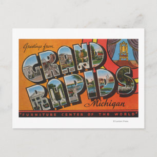 Grand Rapids, Michigan - Large Letter Scenes Postcard
