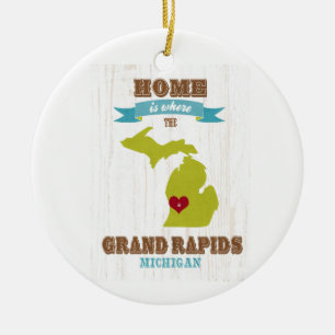 grand rapids, michigan Map – Home Is Where Ceramic Tree Decoration