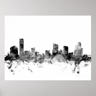 Grand Rapids Michigan Skyline Poster