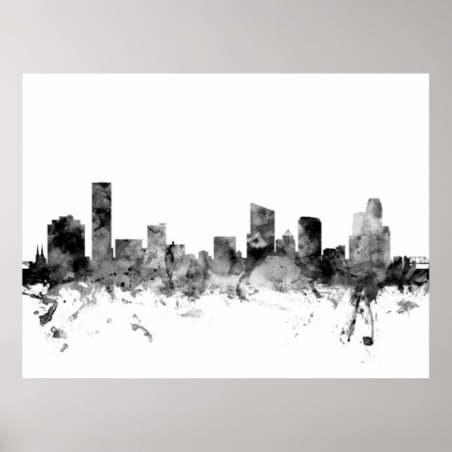 Grand Rapids Michigan Skyline Poster (Front)