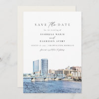 GRAND RAPIDS Michigan Skyline Save the Date Invit