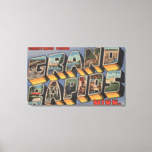 Grand Rapids, Minnesota - Large Letter Scenes Canvas Print
