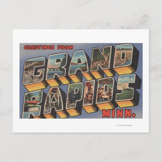 Grand Rapids, Minnesota - Large Letter Scenes Postcard (Front)