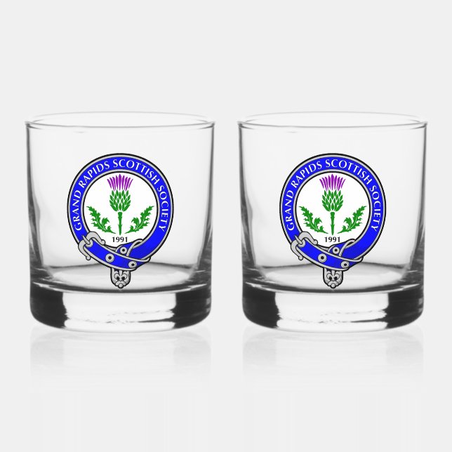 Grand Rapids Scottish Society Whisky Glasses (Front)