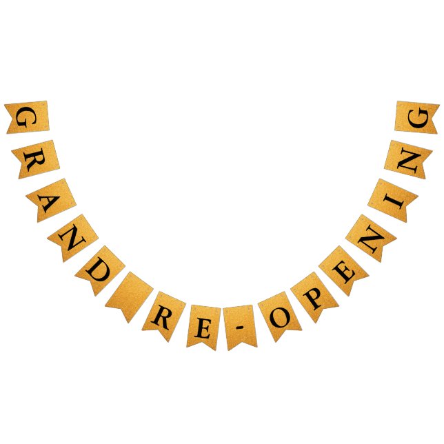 Grand Re-Opening Faux Gold Glitter  Bunting (All)