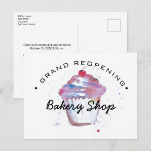 Grand reopening Bakery Small business announcement Postcard