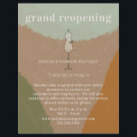 Grand Reopening Boutique Store Abstract Cardstock Flyer<br><div class="desc">Illustration of a dress form over a cardstock inspired background with abstract designs on each side.  Personalize the text.</div>