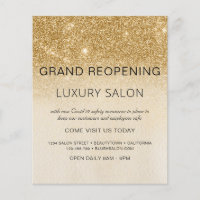 Grand Reopening Gold Glam Glitter Salon