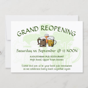 GRAND REOPENING Pub Reunion Customisable MINT Invitation