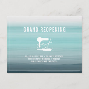 Grand Reopening Salon Hair Stylist Aqua Postcard