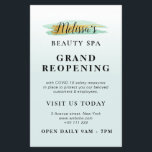 GRAND REOPENING | trendy gold blue beauty spa Flyer<br><div class="desc">Announce your grand reopening with this lovely design with mint and white colours and black text. the text can be personalised.</div>