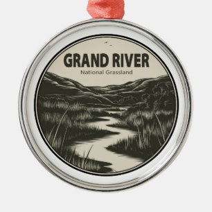 Grand River National Grassland Stream Metal Tree Decoration
