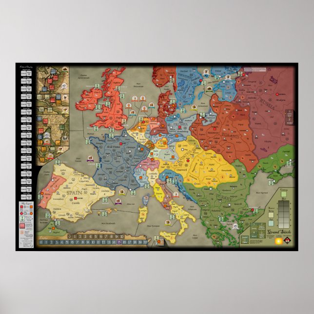 Grand Siècle game-board redesign (English version) Poster (Front)