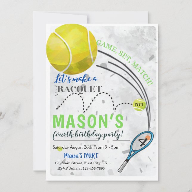 Grand Slam Different Birthday Invitation Card (Front)