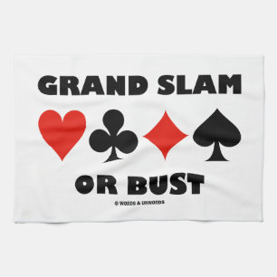Grand Slam Or Bust (Bridge Card Suits) Tea Towel
