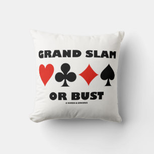 Grand Slam Or Bust Bridge Four Card Suits Cushion