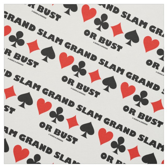 Grand Slam Or Bust Bridge Four Card Suits Fabric (Swatch)