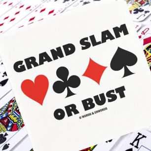Grand Slam Or Bust (Bridge Four Card Suits) Napkin