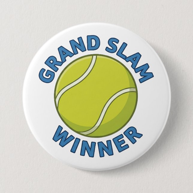 Grand Slam Winner Tennis Ball Sports Champion 7.5 Cm Round Badge (Front)