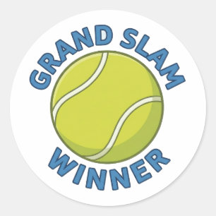 Grand Slam Winner Tennis Ball Sports Champion Classic Round Sticker