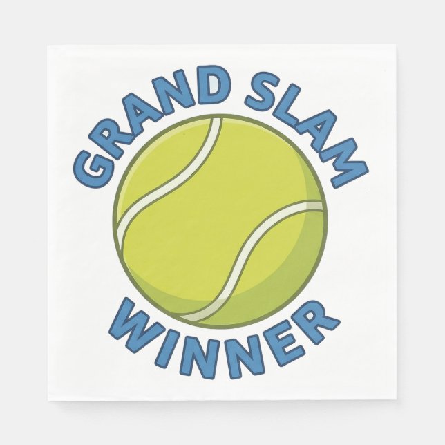 Grand Slam Winner Tennis Ball Sports Champion Napkin (Front)