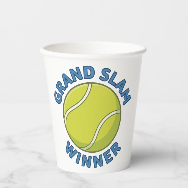 Grand Slam Winner Tennis Ball Sports Champion Paper Cups (Front)